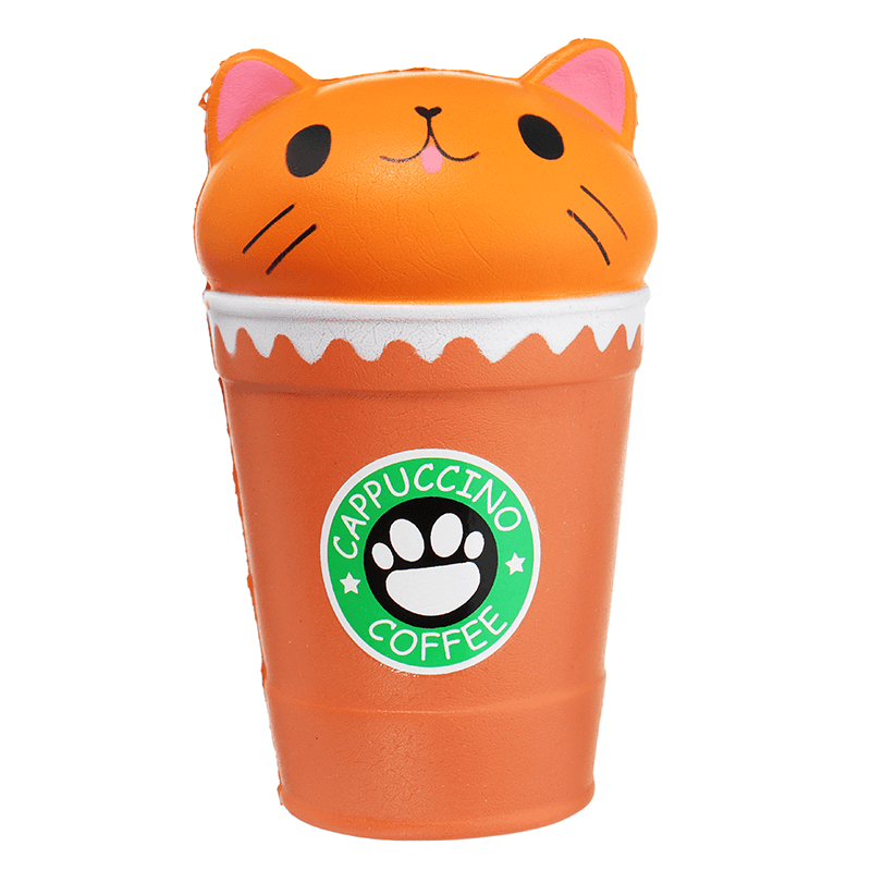 Sunny Squishy Cat Coffee Cup 13.5*8.5CM Slow Rising Soft Animal Toy Gift with Packing