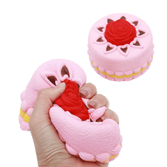 Squishy Rose Cake 12Cm Novelty Stress Squeeze Slow Rising Squeeze Collection Cure Toy Gift