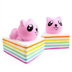 Sanqi Elan Triangle Rainbow Cat Squishy 13*10*10.5CM Licensed Slow Rising with Packaging Collection Gift