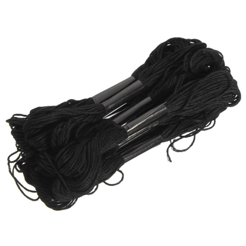 12Pcs Black Polyester Cotton Cross Stitch Embroidery Thread DIY Sewing Accessories