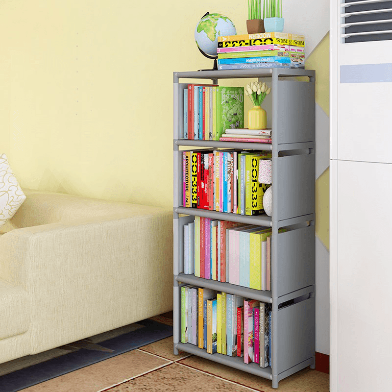 4/6 Tiers Cube Bookshelf Storage Shelves Standing Cabinet Display Rack Organizer for Home Office Living Room