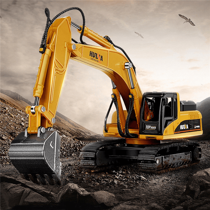 HUINA 7713-1 1/50 Scale Alloy Hydraulic Excavator Diecast Model Engineering Digging Toys