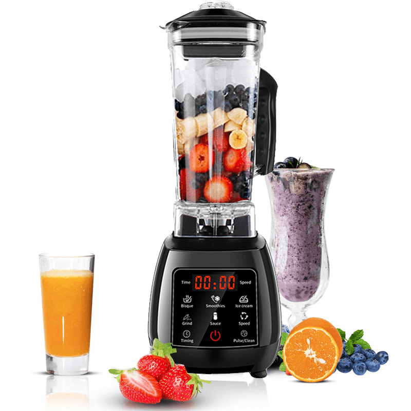 GEMAT 2L Automatic LED Screen Blender Professional Breakfast Food Processor Machine Ice Cream Fruit Milkshake Juicer Blender