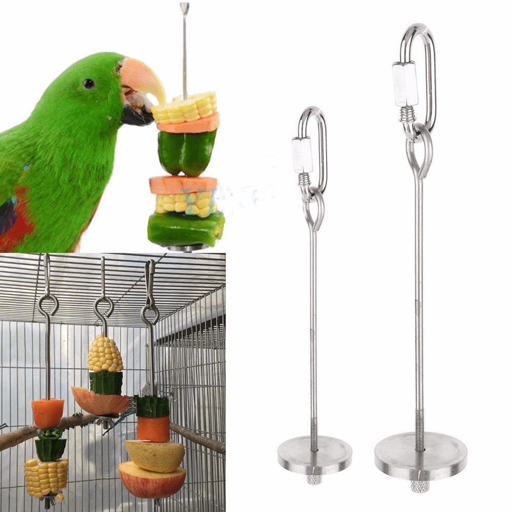 12/20Cm Stainless Steel Small Parrot Toys Kabob Food Stick Scooter Fruit