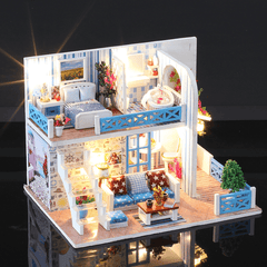 Iiecreate K-019 Helen the Other Shore DIY Dollhouse with Furniture Light Music Cover Gift House Toy