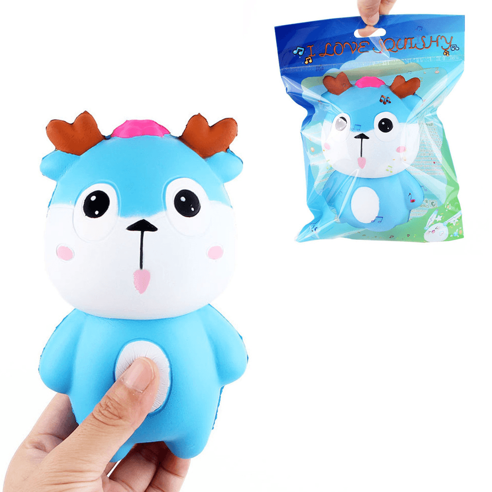 Hirsch-Squishy, ​​15 x 9 cm, weich, langsam steigend, mit Verpackung, Sammlung, Geschenkspielzeug