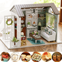 Cuteroom Forest Times Kits Wood Dollhouse Miniature DIY House Handicraft Toy Idea Gift Happy Times