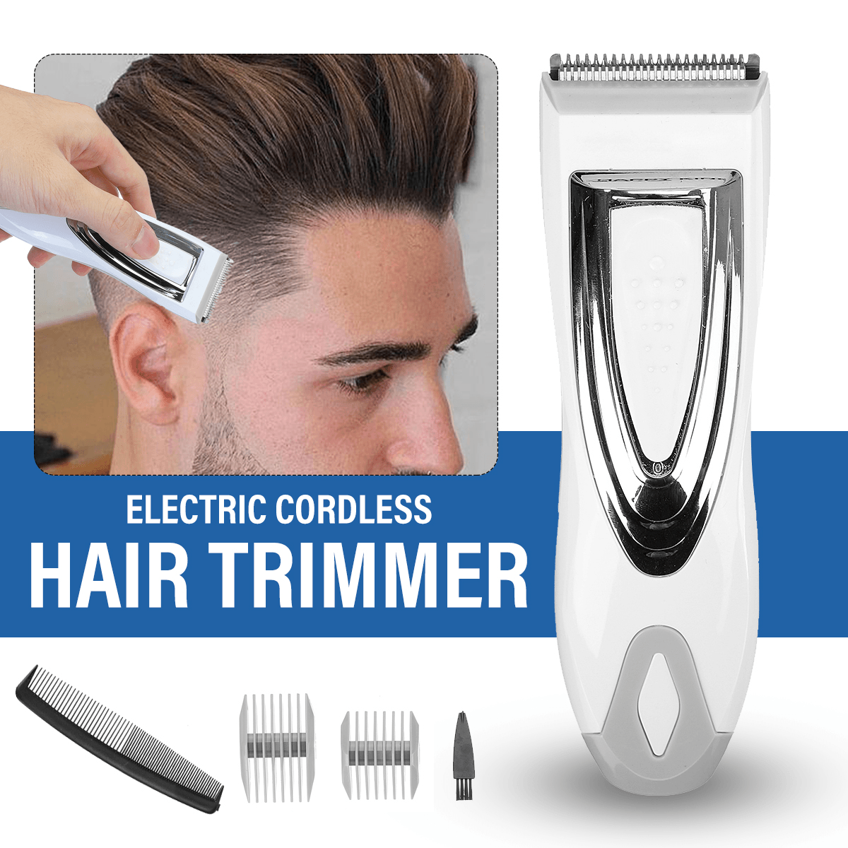 Battery Powered Wireless Hair Clipper Shavers Haircut Trimmer Grooming for Children and Adults