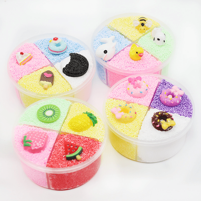 Four-Color Slime Unmixed Fruit Dessert Animal Snow Rice Cotton Mud Clay 120Ml