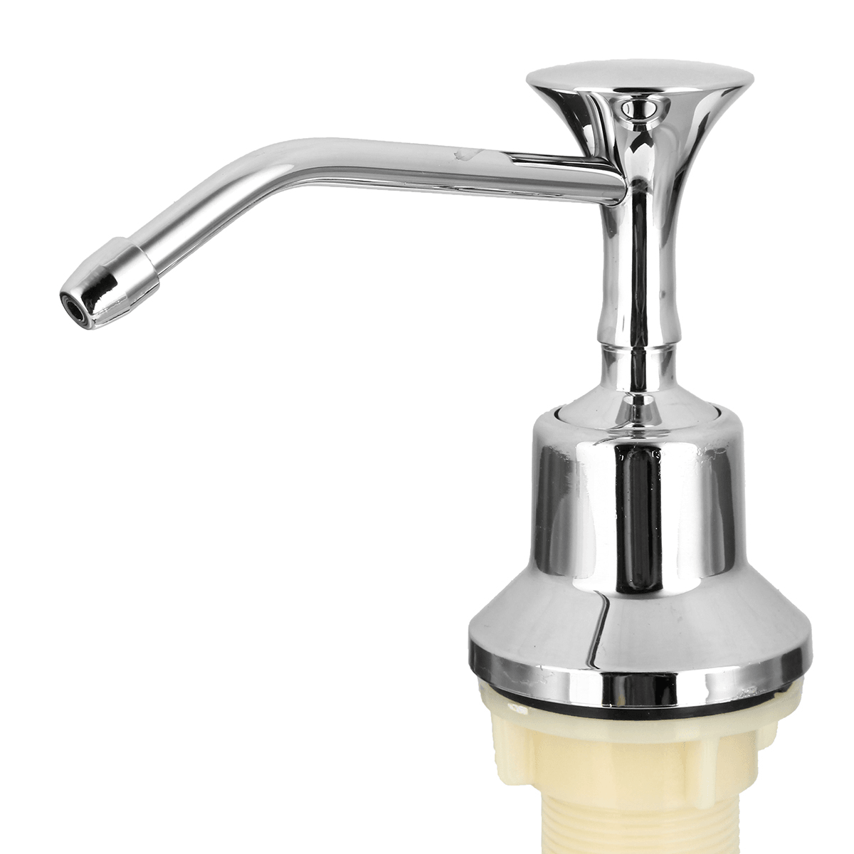 Dispensador de jabón líquido cromado para cocina, blanco, 220Ml, botellas de bomba para fregadero de baño