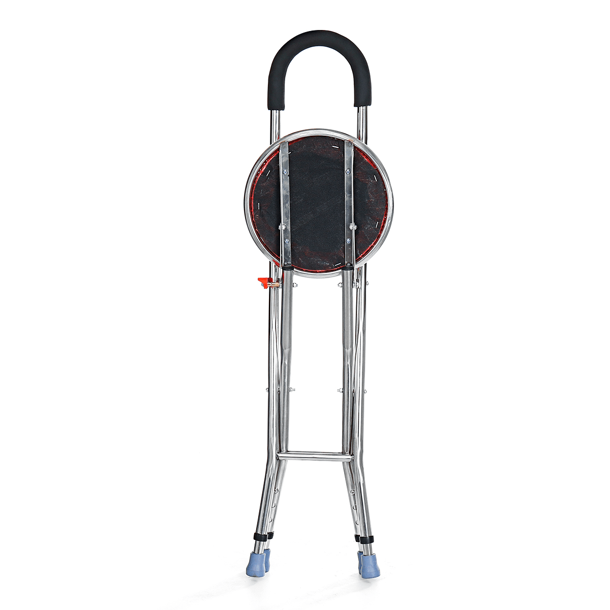 Adjustable Height Folding Stainless Steel Cane Chair Seat Portable Walking Stick