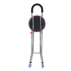 Adjustable Height Folding Stainless Steel Cane Chair Seat Portable Walking Stick