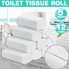 Comfort 12 Rolls Toilet Paper Bulk Bath Bathroom Tissue White 5 Ply Household