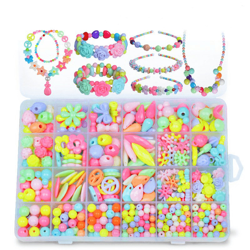 Pop-Arty DIY Beads Girl Necklace Bracelet Jewelry Set with Box Snap-Together Pop Jigsaw Puzzle Toy Gift