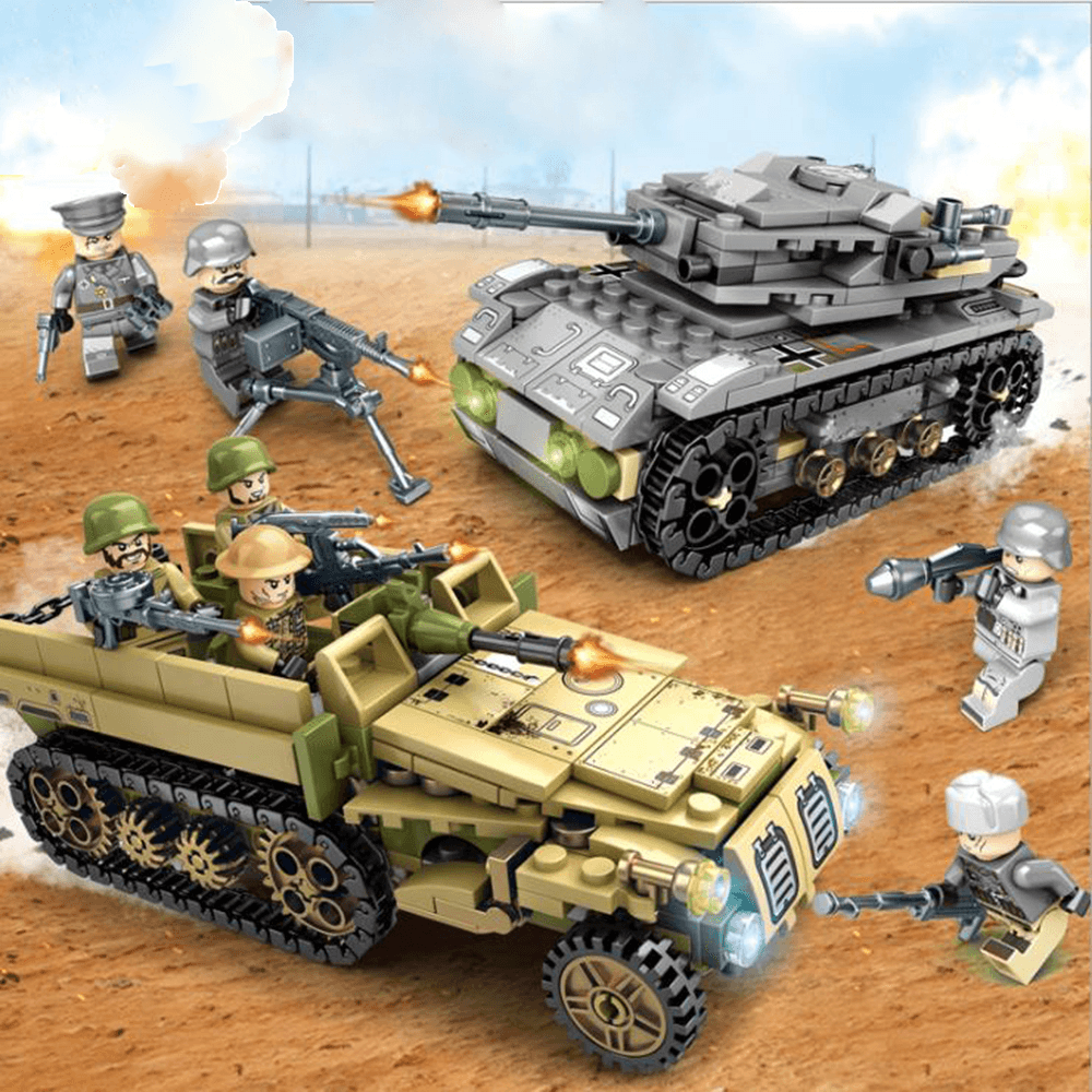 1061PCS Plastic & ABS 8 Kinds of Steel Empire Themed Military War Bricks Toy for Children