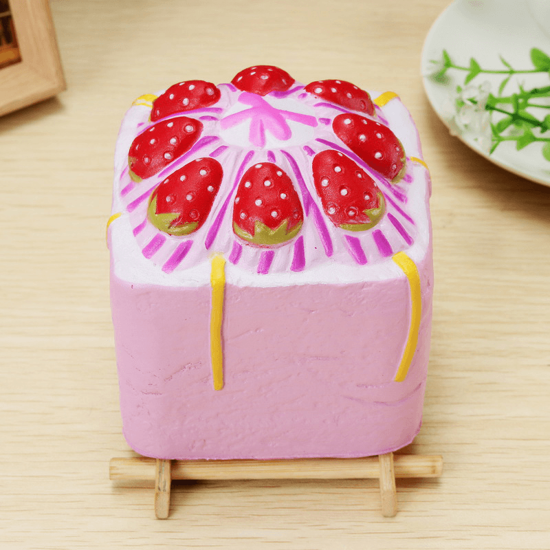 Vlampo Squishy Jumbo Strawberry Cup Cake Cube Licensed Slow Rising with Packaging