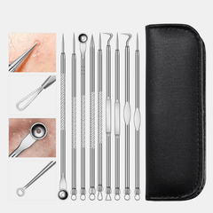 9 Pcs Acne Remover Tool Set Stainless Steel Double-Head Acne Needles Remove Blackhead Face Care Tool