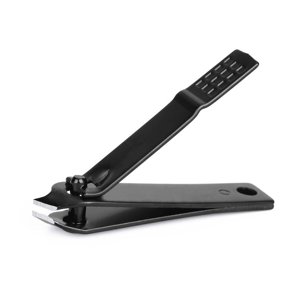 Bevel Black Stainless Steel Nail Clipper Anti-Slip Handle Toenail Clipper Manicure Tool