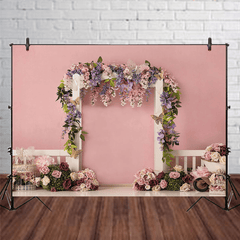 5X3Ft 7X5Ft 9X6Ft Pink Wall Rose Flower Decor Photography Backdrop Background Studio Prop