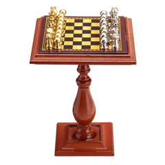 Miniature Chess Set and Table Magnet Chess Pieces 1:12 Dollhouse Accessories Parts for Doll House