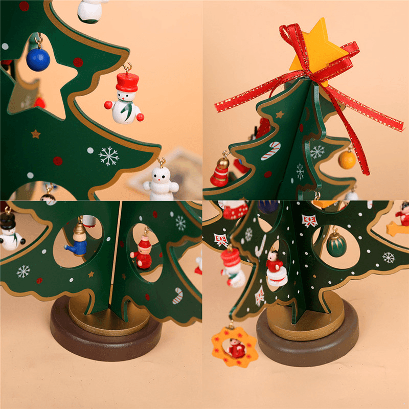 3D Wooden Christmas Tree Table Decoration Hanging Ornament