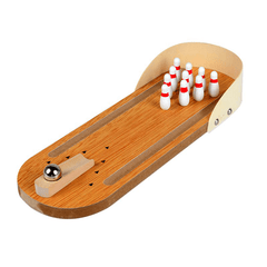 Mini Indoor Desktop Game Wooden Bowling Table Play Games Party Fun Kids Toys Board Games