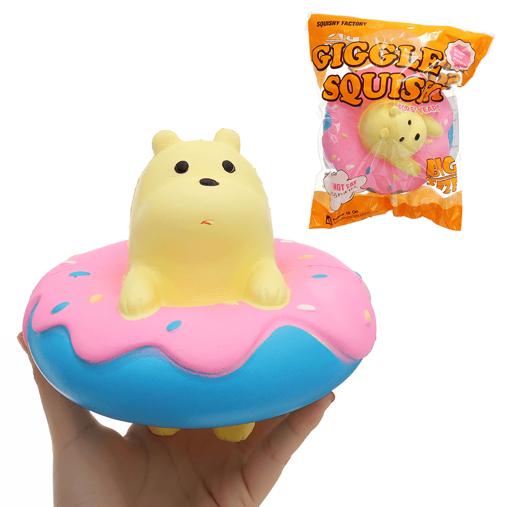 Giggle Donut Bear Squishy 13.5*6*15CM Slow Rising with Packaging Collection Gift Soft Toy