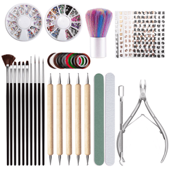 Paint Pen Nail Stickers Dust Brush Dead Skin Scissors Nail File Set Nail Art Set