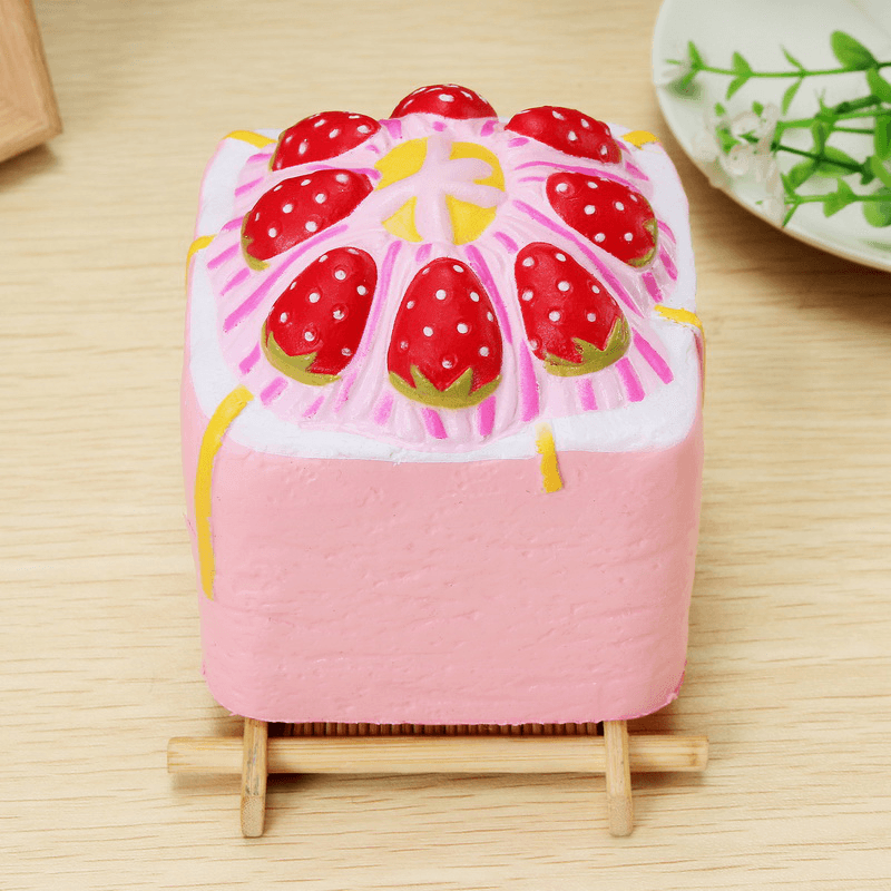 Vlampo Squishy Jumbo Strawberry Cup Cake Cube Licensed Slow Rising with Packaging