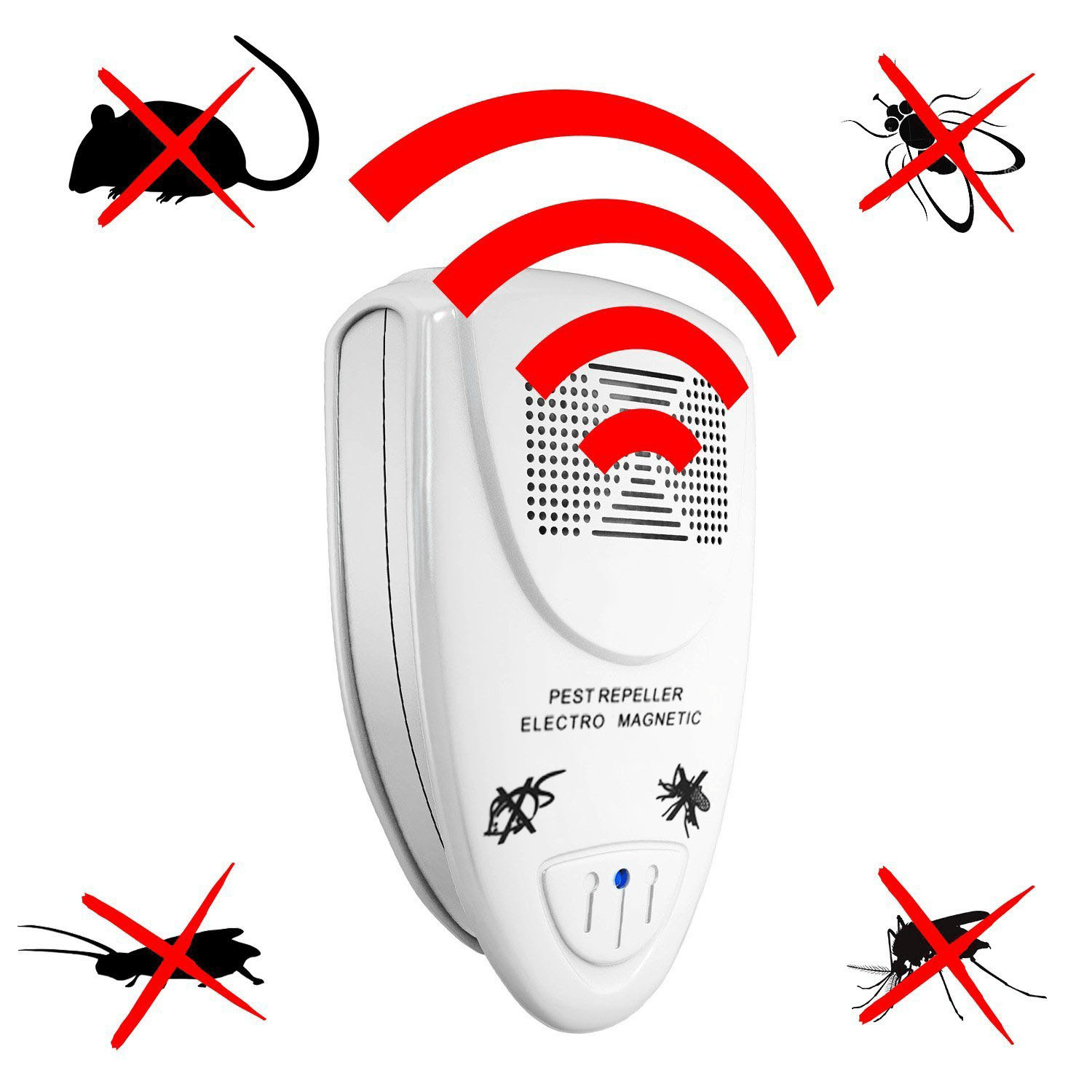 LP-04 Ultrasonic Pest Repeller Electronic Pests Control Repel Mouse Mosquitoes Roaches Killer