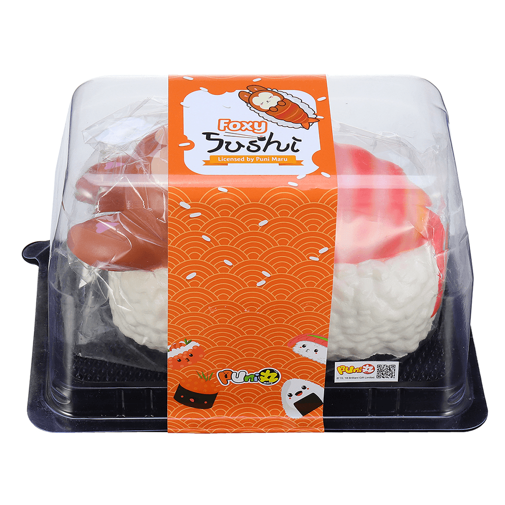 Yummiibear Squishy Foxy and Prawn Blanket Jumbo Sushi Toy Slow Rising with Packaging Box