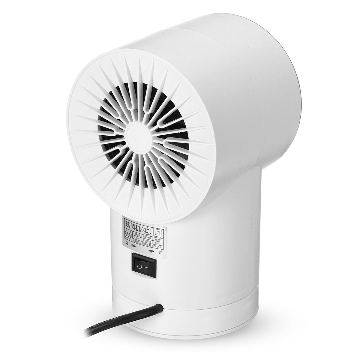 220V 800W Mini Space Heater Small Desktop Fan Shakeable Electric Warmer Heating Fan