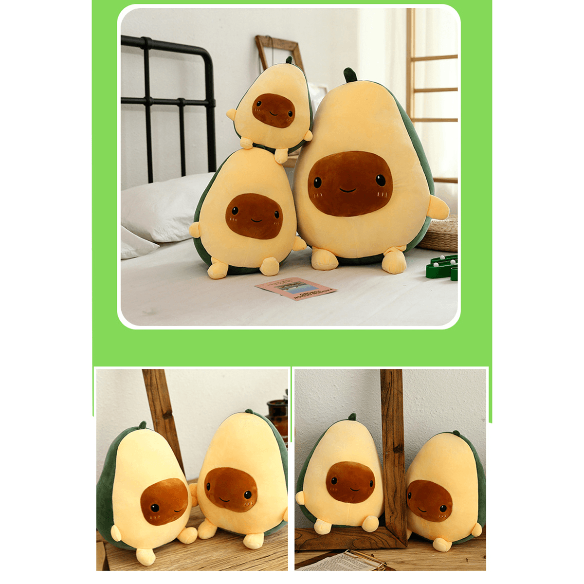 25/35/60 CENTIMETRI Carino Avocado Farcito Peluche Morbido Baby Doll Cartone Animato Frutta Cuscino Cuscino del Divano per I Bambini regalo di compleanno