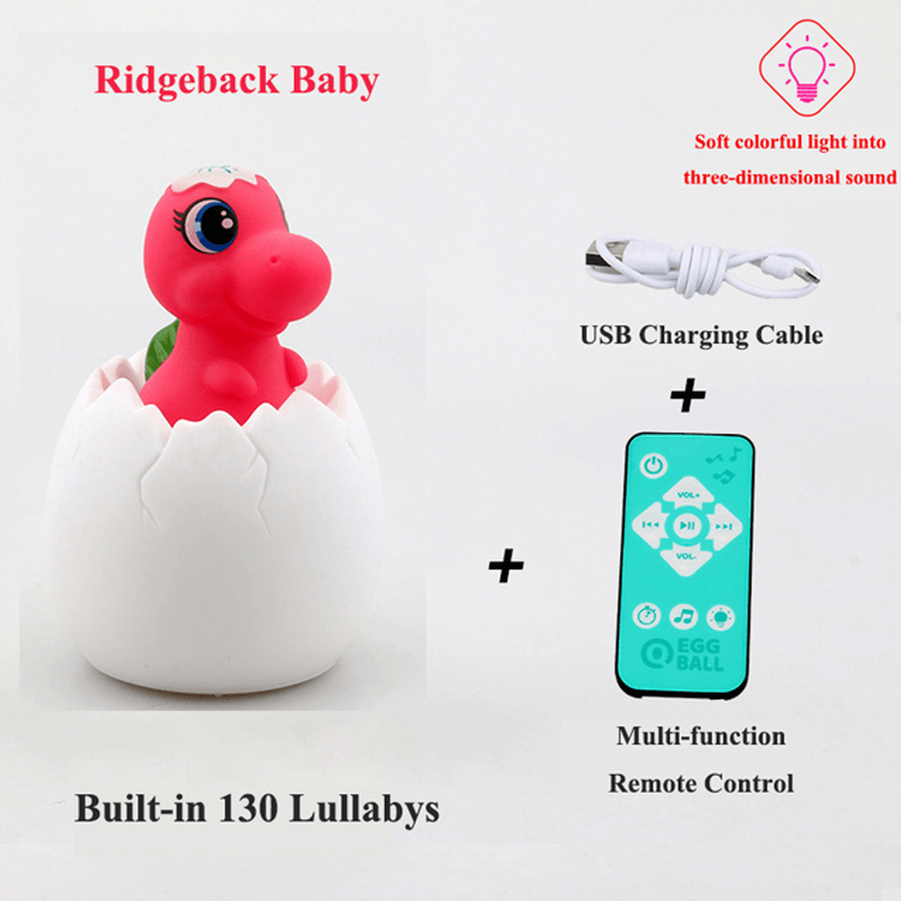 Multi-Shape Creative Simulation Dinosaur Egg Night Light Sensor Pats Colorful Music Table Lamp Baby Sleep Aid Kids Glowing Toy