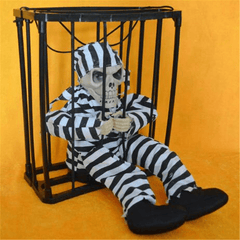 Halloween Party Home Decoration Voice Cage Ghosts with Music Glowing Horrid Scare Scene Toys Props