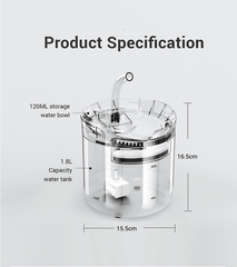 1.8L Pet Water Dispenser Filter Automatic Circulation Water