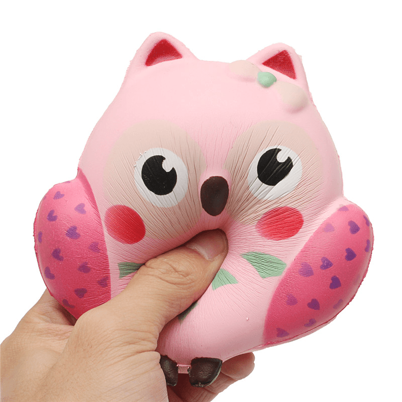 13 * 12 cm Squishy Owl Pink Weiches, langsam steigendes Tiersammlungsspielzeug