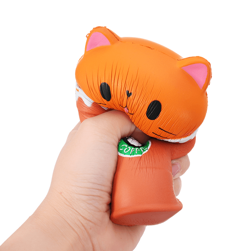 Sunny Squishy Cat Coffee Cup 13.5*8.5CM Slow Rising Soft Animal Toy Gift with Packing