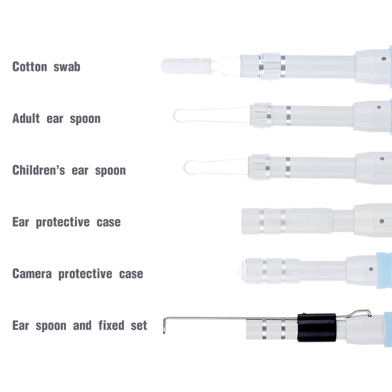 AN102 Ear Cleaning Spoon 1.3MP HD720P 3In1 Type-C USB Visual Otoscope 5.5Mm 6 Leds Ear Pick Ear Spoon Camera for Android PC