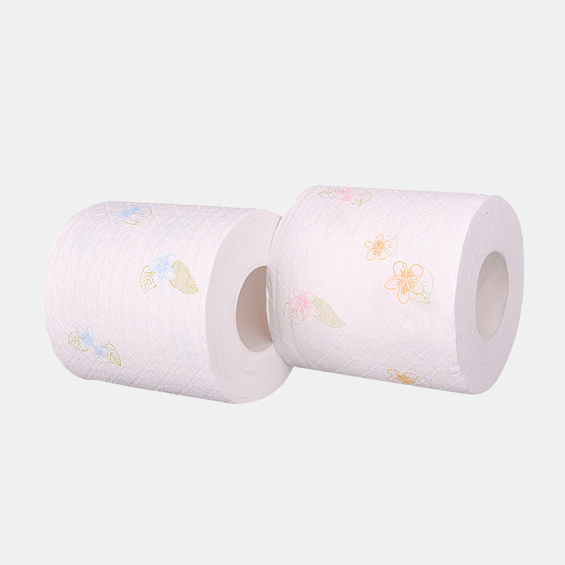 6 Rollen drucken 7-Sekunden-Rollenpapier Toilettenpapier Hotel Toilettenpapier aus weichem, hydratisiertem Holzzellstoff