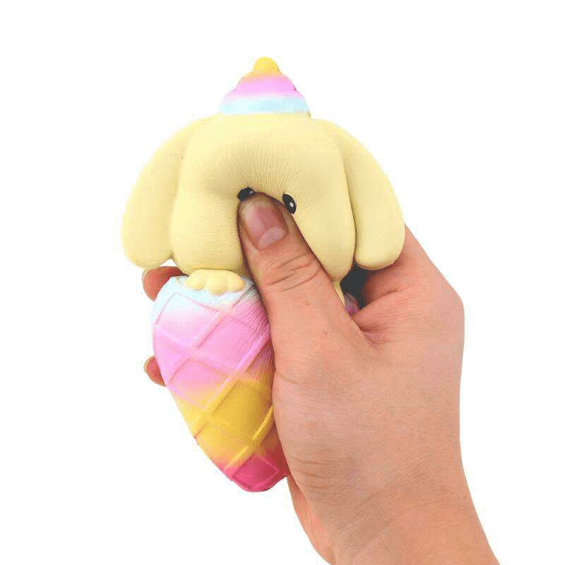 Vlampo Squishy Dog Puppy Ice Cream 16Cm Jumbo Licensed Slow Rising with Packaging Collection Gift Soft Toy