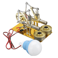 STEM Mini Hot Air Stirling Engine Generator Double Cylinder Engine Model