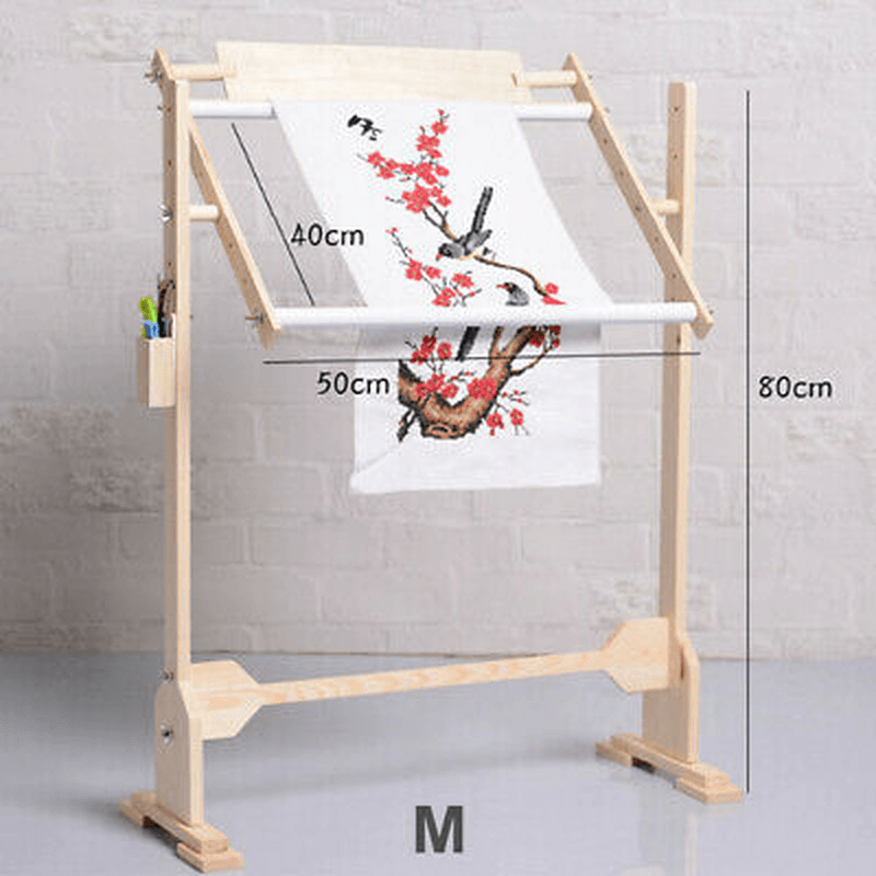 S/M/Lcross Stitch Frame Hoop Embroidery Shelf Rack Adjustable Wooden Stand Desktop U