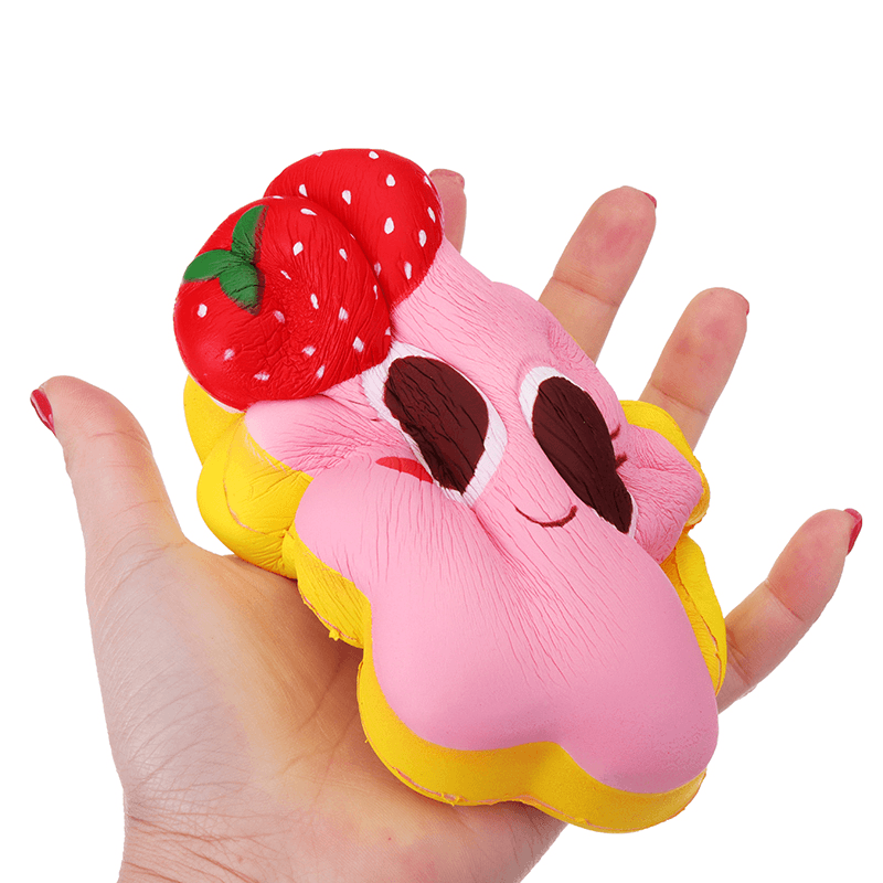 Taburasa Strawberry Facial Expression Cake Squishy 14Cm Slow Rising with Packaging Collection Gift