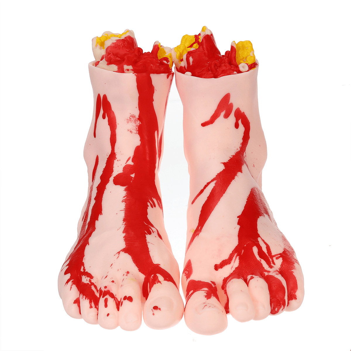 1 Pair of Hands/Feet Vinyl Halloween Horror Broken Hands Realistic Scene Decoration Props Tricky Toy