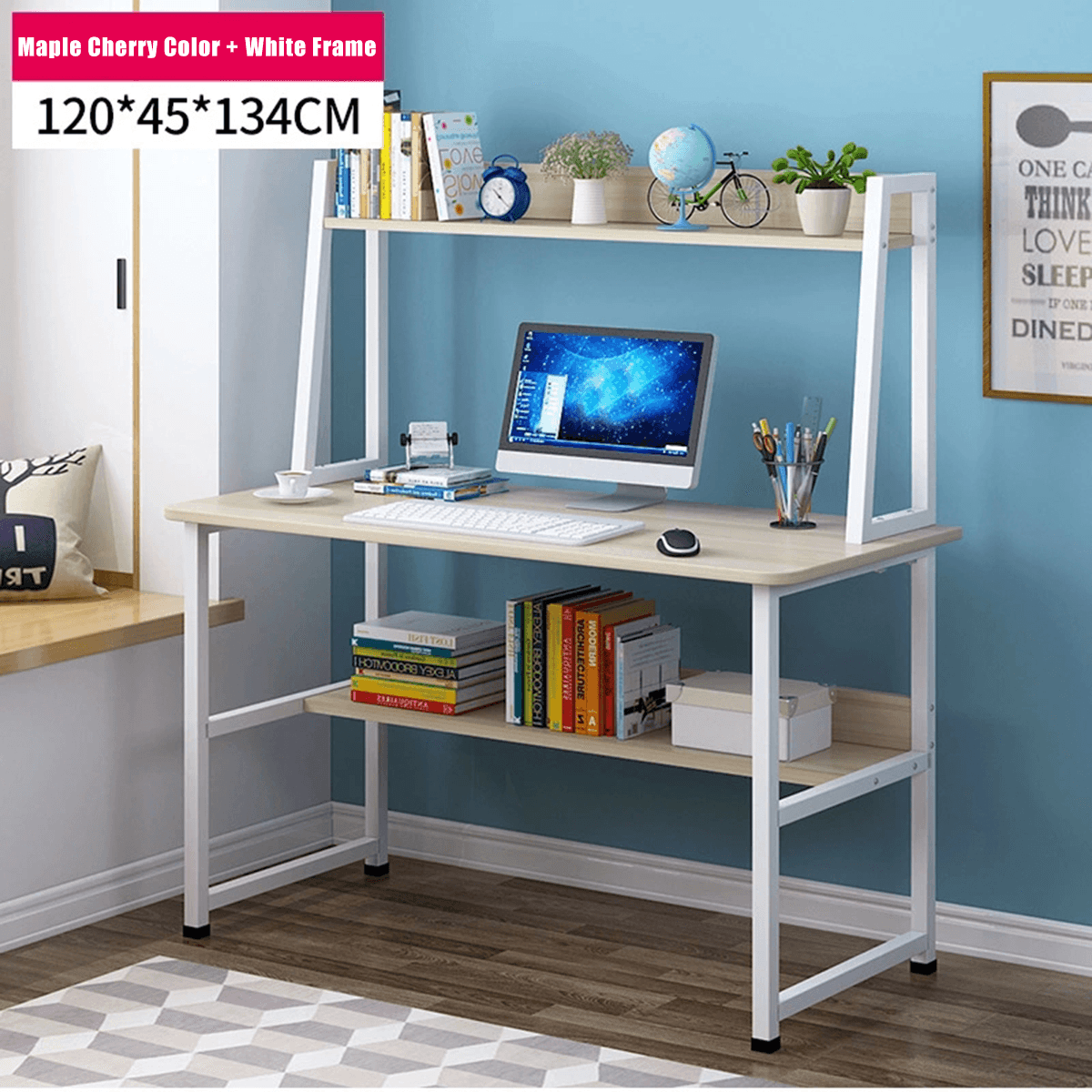 Computer Desk Desktop Simple Desk Bookcase Combination Home Multi-Function Writing Desk for Home Office