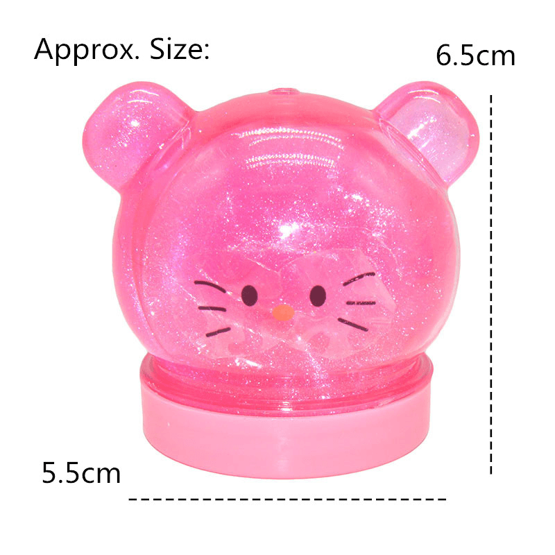 4PCS Cute Animals Slime 6.5Cm Random DIY Crystal Clay Rubber Mud Plasticine Toy Gift