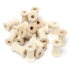 20Pcs Vintage Wooden Sewing Machine Bobbins Spools Reels