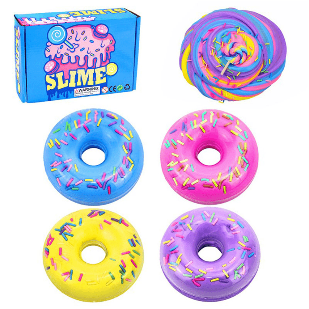 Donut Slime Donut + Lollipop Accessories + Sugar Pellets with Color Box Set Indoor Toys