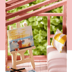 CUTE ROOM Warming Life Theme of DIY Assembled Doll House with Cover for Children Toys